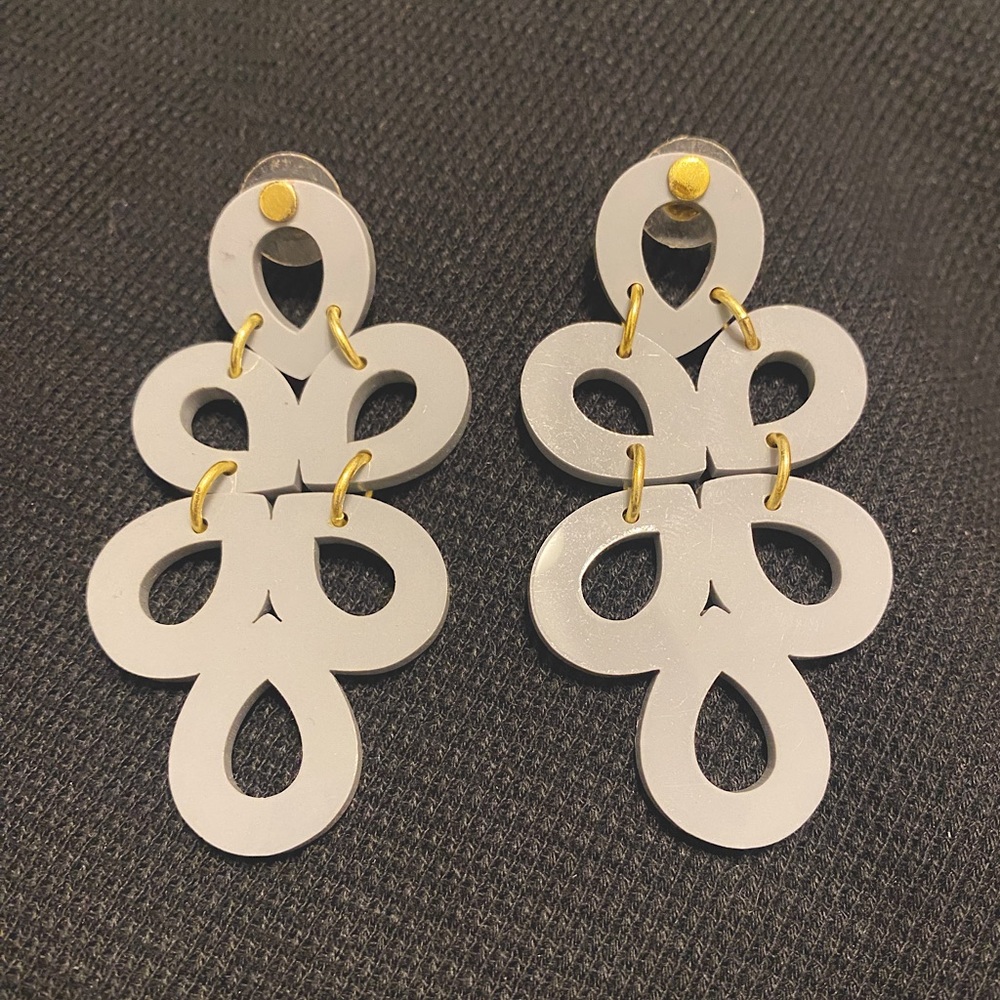 Lisi Lerch gray acrylic earrings